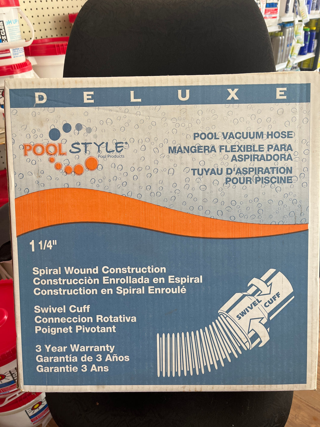 1.25”x27’ DELUXE SERIES VAC HOSE W/ SWIVEL CUFF